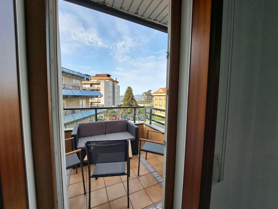 Baiona, Primera Linea De Playa Ladeira, Terraza. Exteriör bild